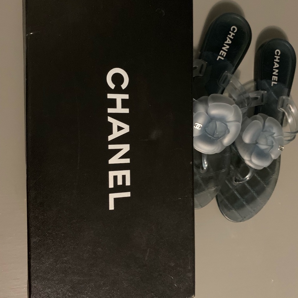 Blue Chanel Jelly flower sandal.